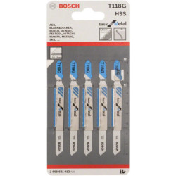 Lame de scie sauteuse pour métal T 118 G jeu de 5 lames