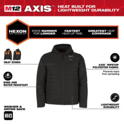 Blouson chauffant 12V noir RIPSTOP M12