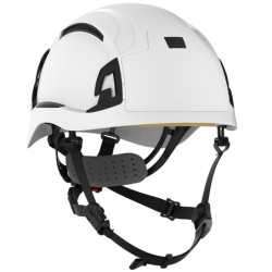 Casque de chantier EVO ALTA Basewoeker ventilé blanc avec porte badge