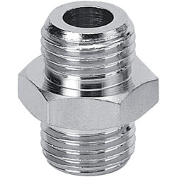 Réduction double mâle cylindrique A1 laiton nickelé G 1/8 x R 3/8