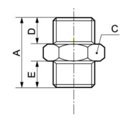 Réduction double mâle cylindrique A1 laiton nickelé G 1/8 x R 3/8