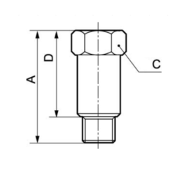 Prolongateur mâle cylindrique femelle A5 RL G1/4 x G1/4