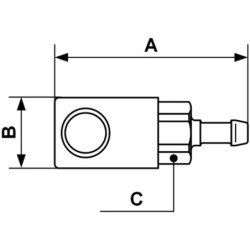 Raccord rapide standard pour flexible diamètre 8 mm