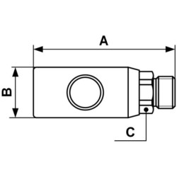 Raccord rapide fileté mâle cylindrique pour air comprimé 3/8
