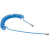 Tuyau spiralé polyuréthane avec raccords mâles G1/4 diamètre 4x6 mm longueur 2 m