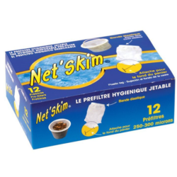 Préfiltre universel jetable Net'Skim pour panier skimmer piscine et spa boîte de 12
