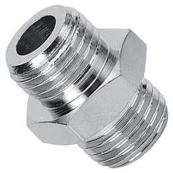 Réduction double mâle cylindrique A1 laiton nickelé G 1/8 x R 3/8