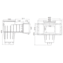 Skimmer grande meurtrière pour piscine béton ou liner - Hayward - débit 6 à 10 m³/h