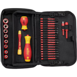 Trousse équipée de 31 outils isolés slimVario electric Wiha pour électricien