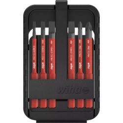 Coffret de 6 embouts isolés slimBit Wiha fente 2.5 - 3.5 - 5.5 - 6.5 mm et Phillips PH1 PH2