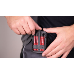Coffret de rangement pour 12 embouts isolés slimBit Wiha avec étui de ceinture