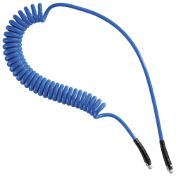 Tuyau spiralé polyuréthane avec raccords mâles fixe et rotatif diamètre 6.5 x 10 mm 10m