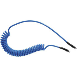 Tuyau spiralé polyuréthane avec raccords mâles fixe et rotatif diamètre 6.5 x 10 mm 10m