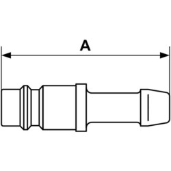 Embout pour flexible profil européen diamètre 7.4 mm pour tuyau diamètre intérieur 8 mm