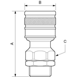 Raccord fileté mâle cylindrique à obturation G1/2