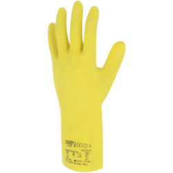 Gant étanche jaune en latex floqué coton Singer spécial entretien