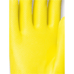 Gant étanche jaune en latex floqué coton Singer spécial entretien