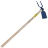 Serfouette forgée jardin potager - Panne et fourche de 26 cm - Perrin - Manche 130 cm - Bleu