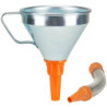 Entonnoir Pressol en fer blanc combiné avec tuyau métallique souple 1,3 litres