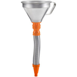 Entonnoir Pressol en fer blanc combiné avec tuyau métallique souple 1,3 litres