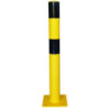 Poteau de protection acier avec platine à fixer - Ø 90mm - noir/jaune