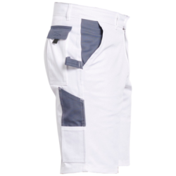 Bermuda de travail Berty PBV en polycoton blanc et gris