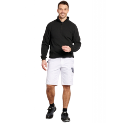 Bermuda de travail Berty PBV en polycoton blanc et gris