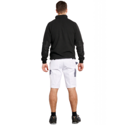 Bermuda de travail Berty PBV en polycoton blanc et gris