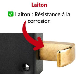 Boitier de serrure en applique double entrée à tirage acier cambré