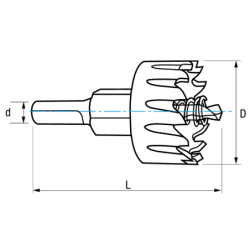 Farise scie cloche à trépaner HSS 6 pans avec pilote et éjecteur