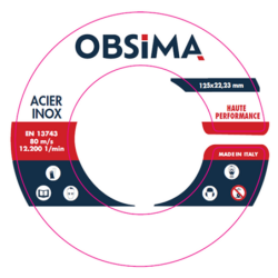 Disque plat à lamelles acier et inox OBSIMA Ø125 mm