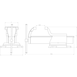 Etau parallèle Tembo Dolex en acier avec base tournante