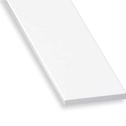 Profilé plat en polyester et fibre de verre blanc - largeur 24 mm - épaisseur 2.5 mm - longueur 1 m