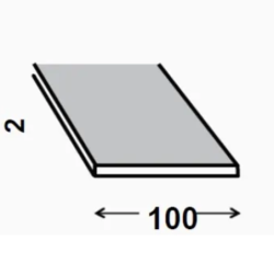 Plat PVC anthracite 100mm x 2mm x 2,6m