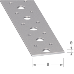 Profilé plat perforé en acier profilé à froid galvanisé 40 x 2 mm longueur 1 mètre