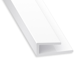 Profilé de finition PVC blanc pour panneaux - épaisseur 3.5 mm - longueur 1 mètre