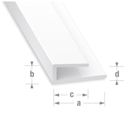 Profilé de finition PVC blanc pour panneaux - épaisseur 3.5 mm - longueur 1 mètre