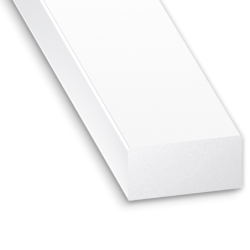Profilé rectangulaire en PVC blanc - largeur 10 mm - hauteur 4 mm - longueur 1 mètre