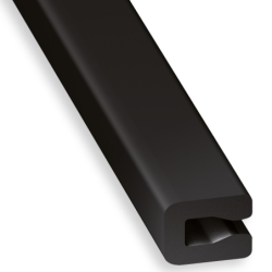 Profil U pour entourage tôle en PVC noir - 7 x 4 x 2 mm - longueur 1 mètre