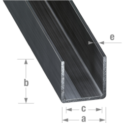 Profilé U en acier laminé à froid verni 16 x 16 x 13 x 1,5 mm longueur 1 mètre