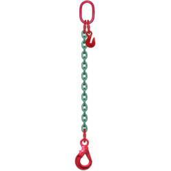 Élingue chaîne réglable 1 brin avec crochet à verrouillage automatique grade 80 CMU 15T 3 mètres