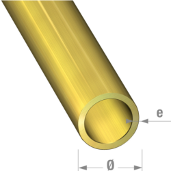 Tube rond creux en laiton 1m