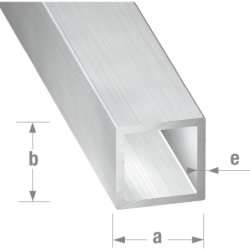 Tube carré creux en aluminium brut