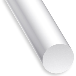 Profilé rond plein en polyester et fibres de verre blanc