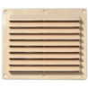 Grille de ventilation à auvents anti-pluie et moustiquaire - 175 x 146 mm - Sable