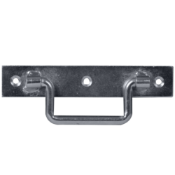 Poignée sur platine pour volet ou porte CQFD acier zingué diamètre 7mm