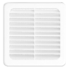Grille de ventilation en plastique renforcé avec moustiquaire - 120 x 120 mm - Blanc