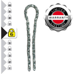 Chaîne acier cémenté protection vinyle Ø6 mm longueur 1.50 m