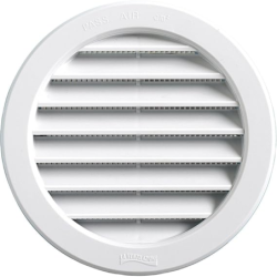 Grille de ventilation ronde à encastrer avec moustiquaire Blanc