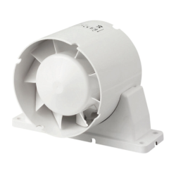 Ventilateur de gaine pour conduit rigide ou souple diamètre 100 mm ABS Blanc